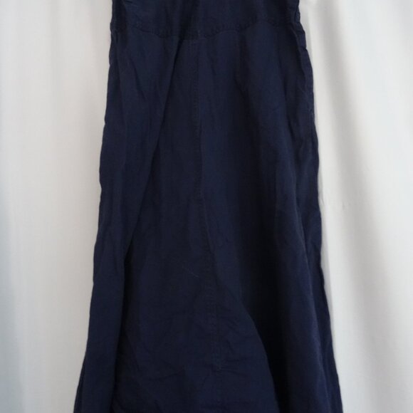womens vintage style size 12 navy blue button up skirt maxi - Picture 4 of 9